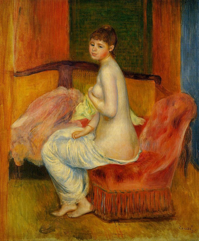 Seated Nude (At East) - Pierre-Auguste Renoir painting on canvas